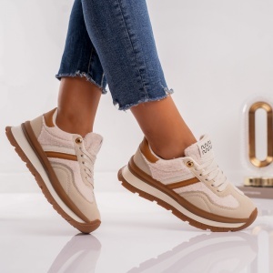 Pantofi Sport Wool - MK080 Beige - Img 2