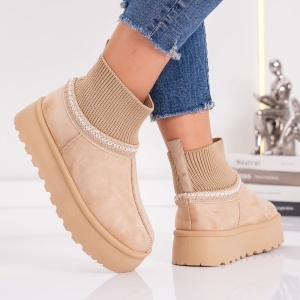 Papuci Casual UG -CozySock VL258 Beige
