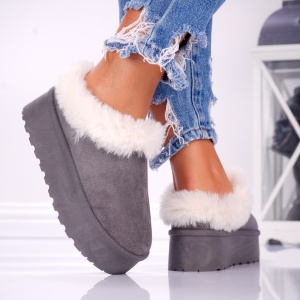 Papuci Casual UG -FluffyRise Y127 Grey - Img 2