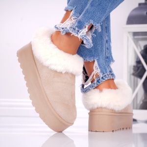Papuci Casual UG - FluffySoft EV502 Beige