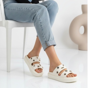 Papuci Cu Platforma - BG196 Beige - Img 2