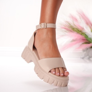 Sandale cu Platforma - F-86 Beige - Img 2