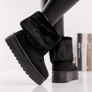 Ghete Casual UG - SnowFur BK102 Black