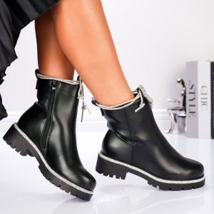 Ghete Dama - Elara Shine Boots B24-1552 Black - Img 3