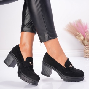 Pantofi Casual Toc Betty - 1008 Black - Img 2