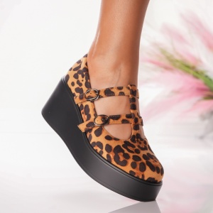 Pantofi Casual Velvet Straps- 1068 Leopard