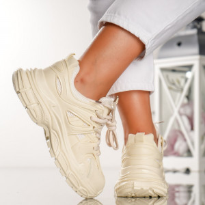 Pantofi Sport Dora- H07 Beige - Img 3