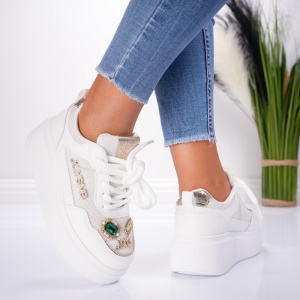 Pantofi Sport JoySnb - MK048 White - Img 1