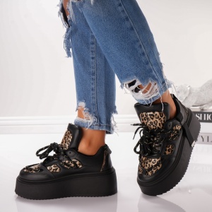 Pantofi Sport Moom - ABC-528 Black Leopard