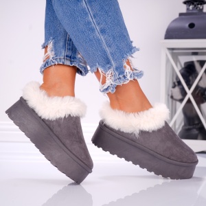 Papuci Casual UG -FluffyRise Y127 Grey - Img 3