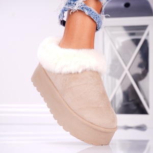 Papuci Casual UG - FluffySoft EV502 Beige - Img 3