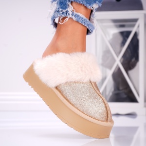 Papuci Casual UG - FurrySoft BG183 Golden