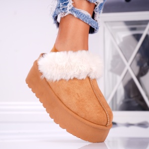 Papuci Casual UG - SoftFur AD-8 Camel - Img 2