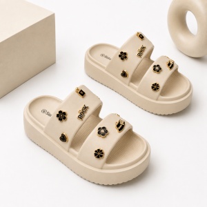 Papuci Cu Platforma - BG196 Beige - Img 1