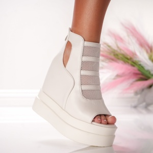 Ghete Dama cu Platforma - 1053 White - Img 1
