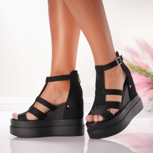 Ghete Dama cu Platforma - 5WL13 Black - Img 3