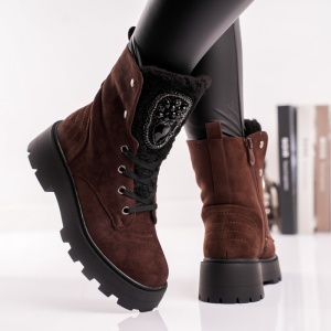 Ghete Dama Mille - GlamFur HX1121B Brown - Img 3