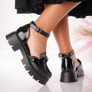 Pantofi Casual Ribbon Strap - 5H15 Black 02 - Img 2