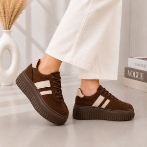 Pantofi Casual StripeWalk - H55 Brown - Img 2