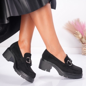 Pantofi Casual Toc Elly - 1006 Black - Img 2
