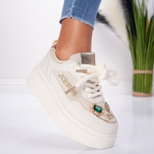 Pantofi Sport JoySnb - MK048 Beige - Img 1
