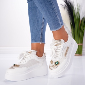 Pantofi Sport JoySnb - MK048 White - Img 4