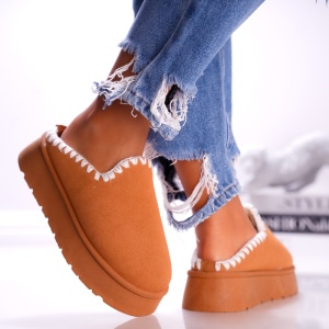 Papuci Casual UG - B24-1585 Camel - Img 1