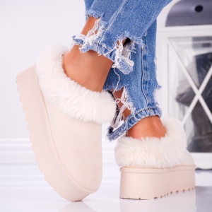 Papuci Casual UG - FluffyRise Y127 Beige