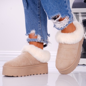 Papuci Casual UG - FluffySoft EV502 Beige - Img 4