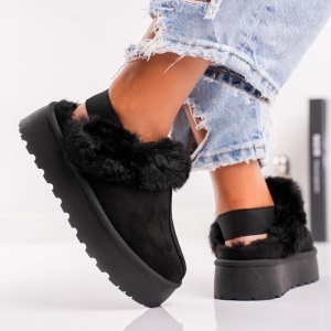 Papuci Casual UG - FluffyStep VL243 Black