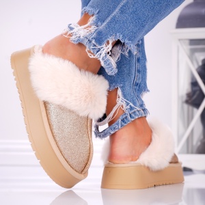 Papuci Casual UG - FurrySoft BG183 Golden - Img 2