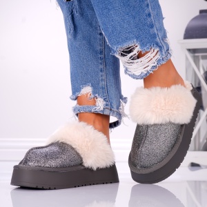 Papuci Casual UG - FurrySoft BG183 PEWTER