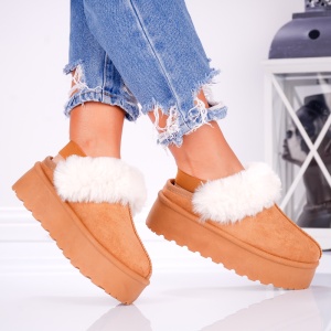 Papuci Casual UG - SoftFur AD-8 Camel - Img 3