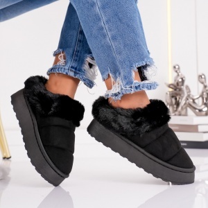 Papuci Imblaniti Tip UG - CozyStep MK059-1 Black - Img 3