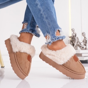 Papuci Imblaniti Tip UG - CozyWarm MK058-1 Khaki