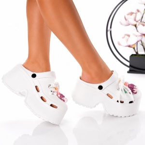 Saboti Krock Cu Platforma - BG192 White - Img 2