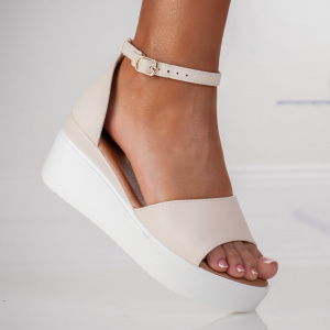 Sandale cu Platforma - 2PT3 Beige - Img 1