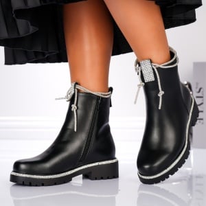 Ghete Dama - Elara Shine Boots B24-1552 Black