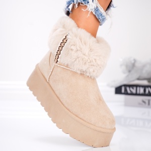 Ghete Tip UG -SoftFur Classic JIA003 Beige - Img 2
