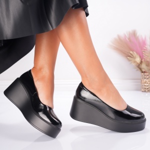 Pantofi Casual cu Platforma Masha - 1035 Black - Img 2