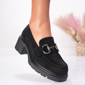 Pantofi Casual Toc Elly - 1006 Black - Img 3