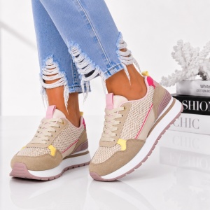 Pantofi Sport Dama Lola - LA350 Beige - Img 5