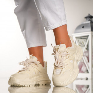 Pantofi Sport Dora- H07 Beige - Img 4