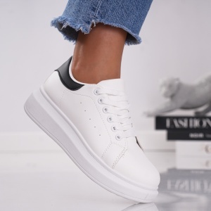 Pantofi Sport Queen - 1860 White-Black