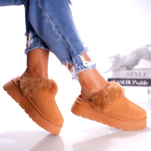 Papuci Casual UG - CozyBand B24-1580 Camel - Img 3