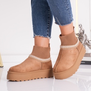 Papuci Casual UG - CozySock VL258 Camel - Img 5