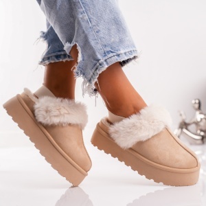 Papuci Casual UG - FluffyStep VL243 Beige - Img 2