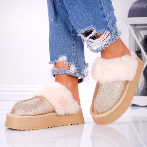 Papuci Casual UG - FurrySoft BG183 Golden - Img 3