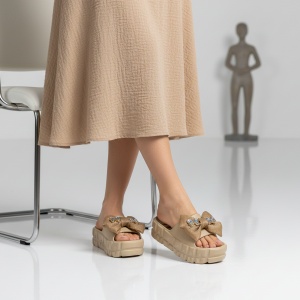 Papuci Cu Platforma - BG200 Khaki - Img 2