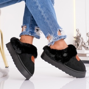 Papuci Imblaniti Tip UG - CozyWarm MK058-1 Black - Img 2